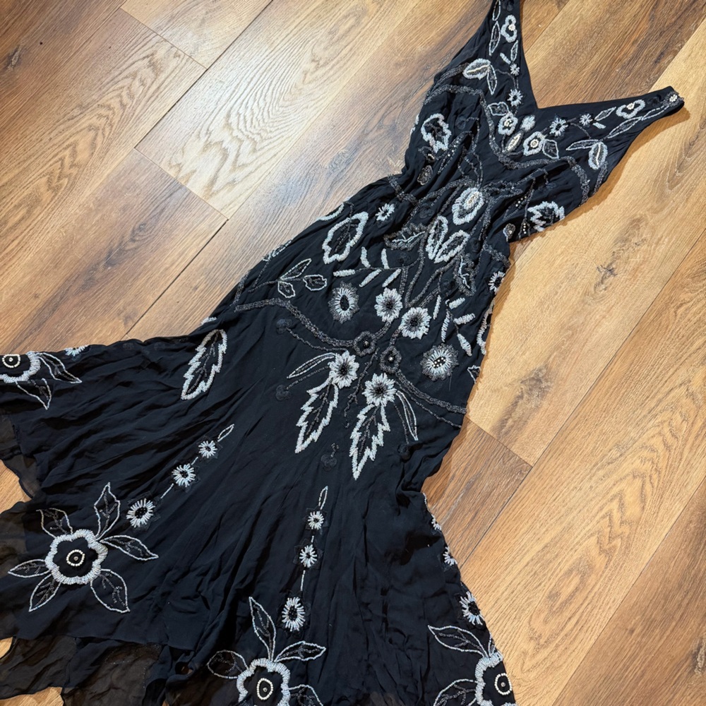Vintage Y2K 100% Silk Beaded Dress Vintage Beaded Dress Sue Wong Dress Fairy